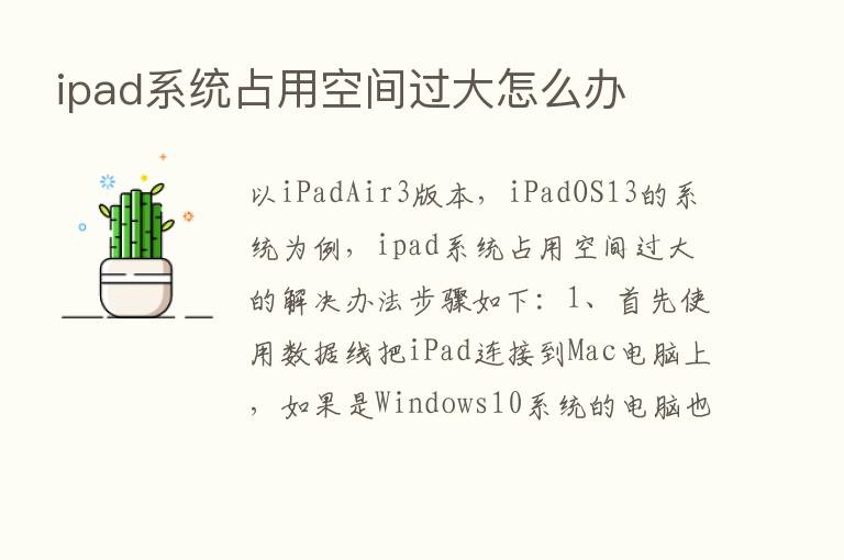 ipad系统占用空间过大怎么办