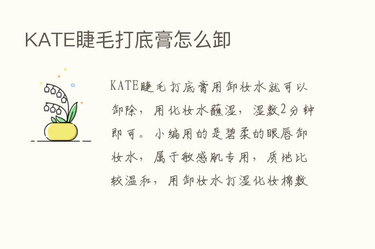 KATE睫毛打底膏怎么卸