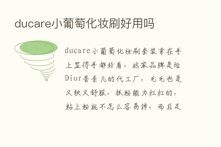 ducare小葡萄化妆刷好用吗