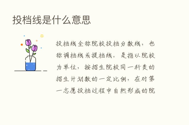 投档线是什么意思