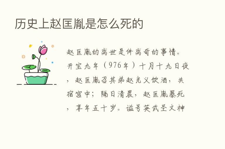 历史上赵匡胤是怎么死的