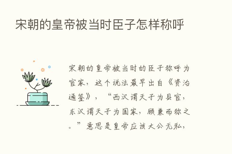 宋朝的皇帝被当时臣子怎样称呼