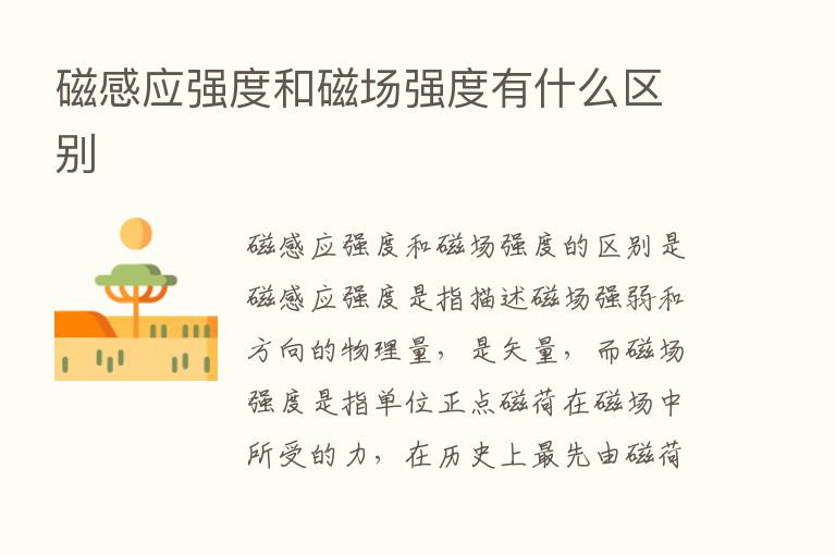 磁感应强度和磁场强度有什么区别