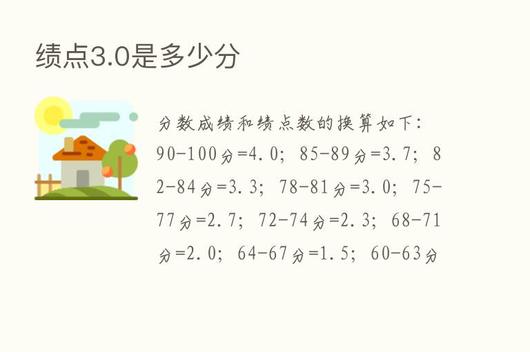 绩点3.0是多少分