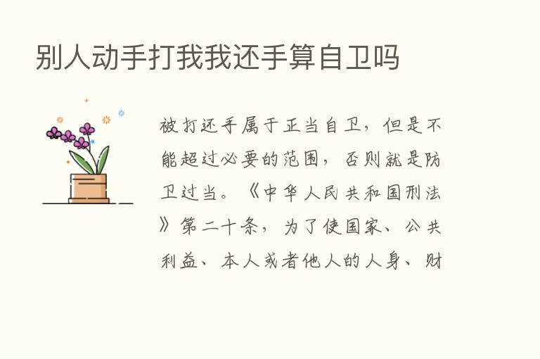 别人动手打我我还手算自卫吗