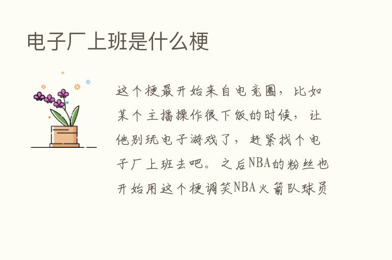 电子厂上班是什么梗