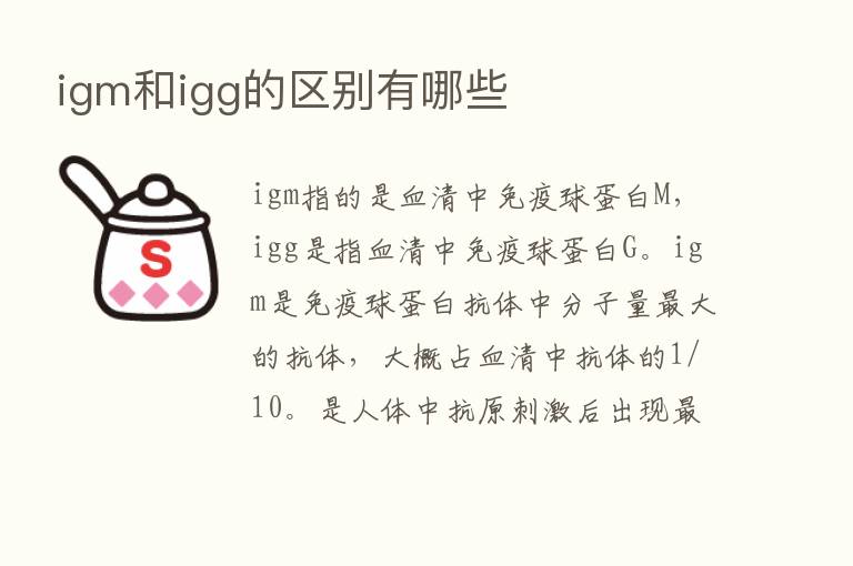 igm和igg的区别有哪些