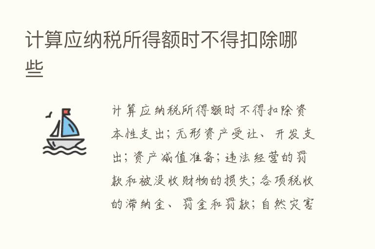 计算应纳税所得额时不得扣除哪些