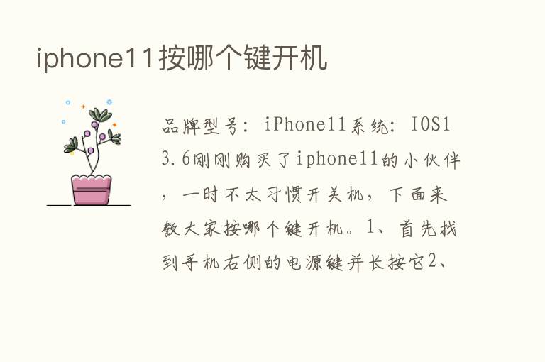 iphone11按哪个键开机