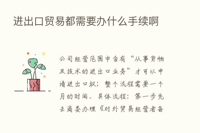 进出口贸易都需要办什么手续啊