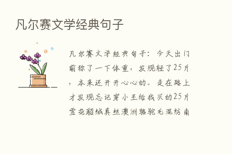 凡尔赛文学经典句子