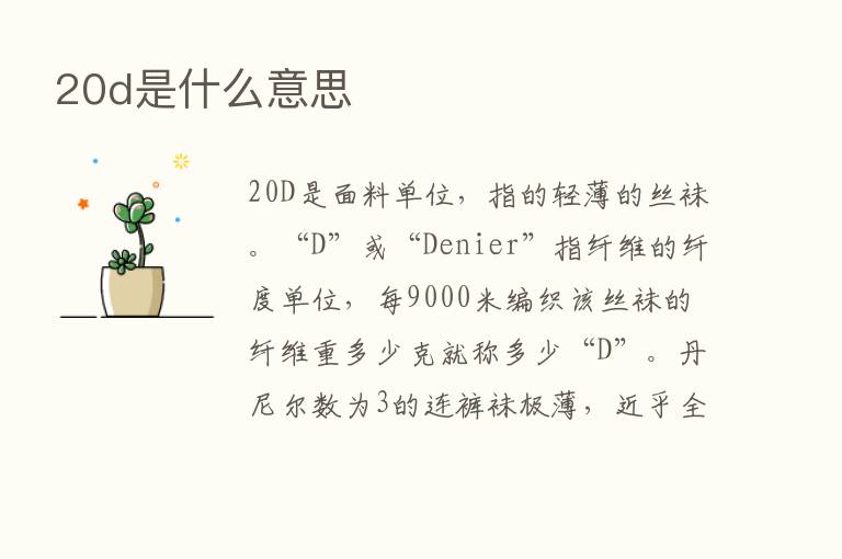 20d是什么意思