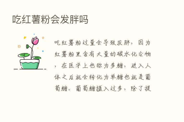 吃红薯粉会发胖吗