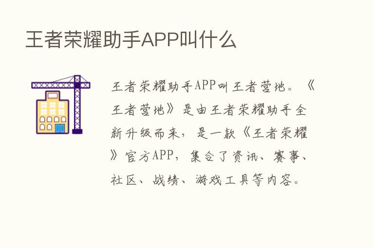 王者      助手APP叫什么