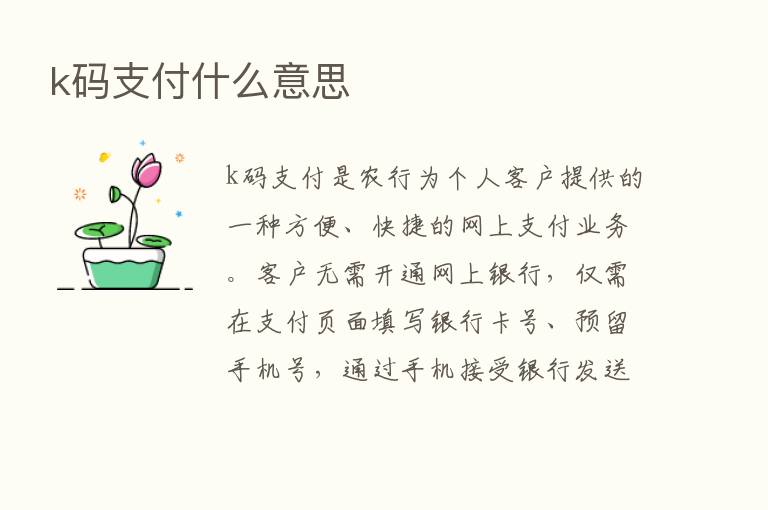 k码支付什么意思