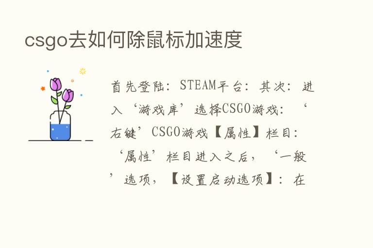 csgo去如何除鼠标加速度