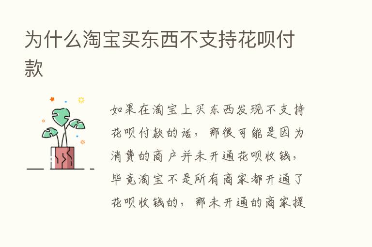 为什么淘宝买东西不支持花呗付款