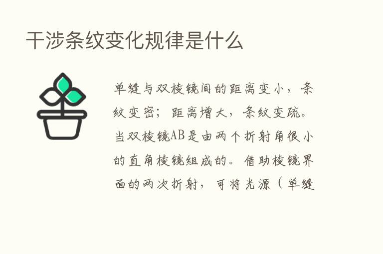 干涉条纹变化规律是什么