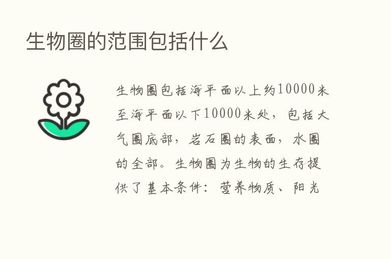 生物圈的范围包括什么