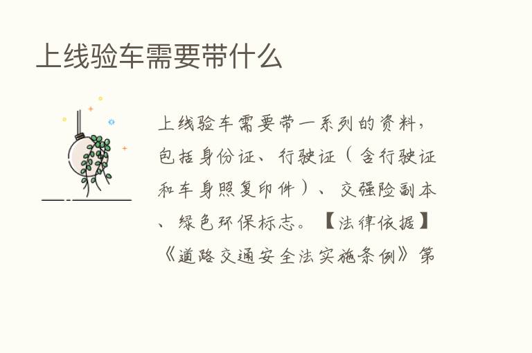 上线验车需要带什么