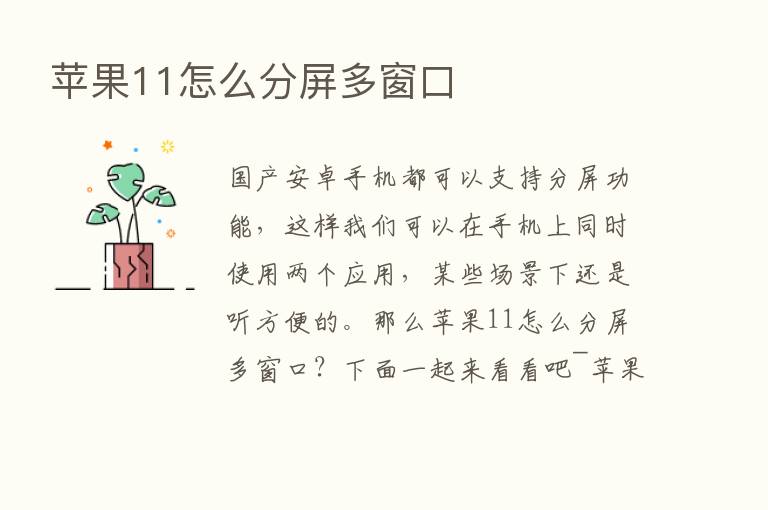 苹果11怎么分屏多窗口