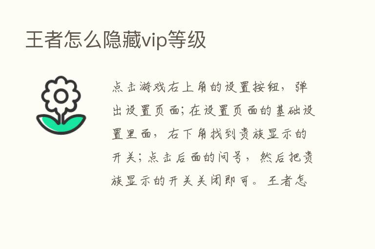 王者怎么隐藏vip等级