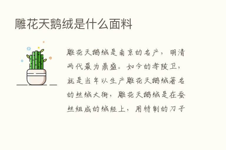 雕花天鹅绒是什么面料