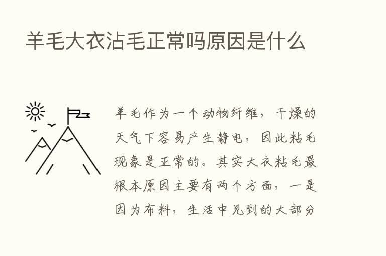 羊毛大衣沾毛正常吗原因是什么