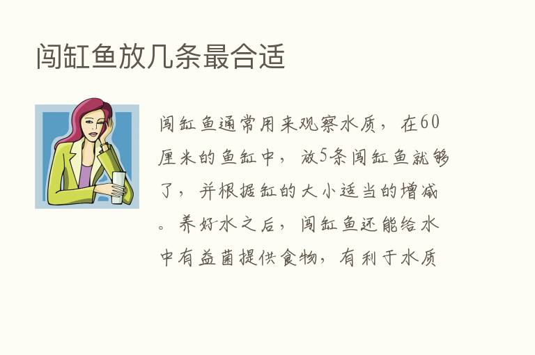 闯缸鱼放几条   合适