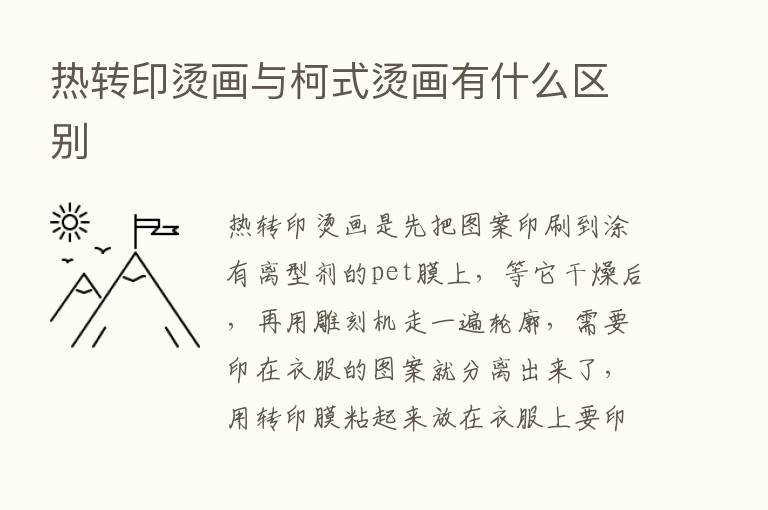 热转印烫画与柯式烫画有什么区别