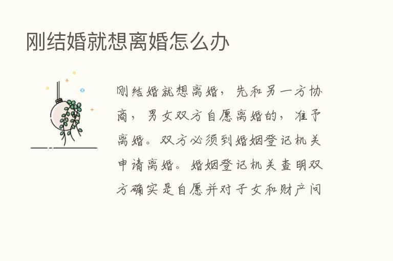 刚结婚就想离婚怎么办