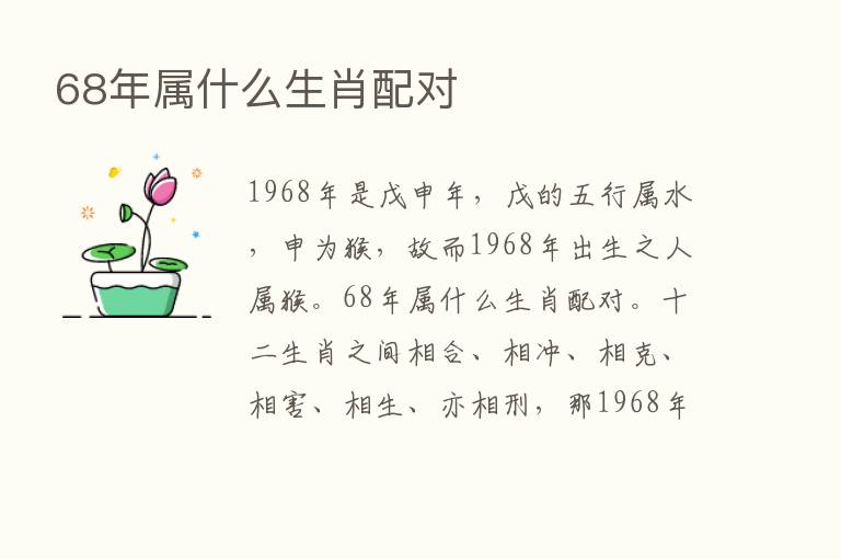 68年属什么生肖配对