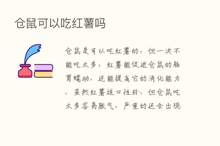 仓鼠可以吃红薯吗