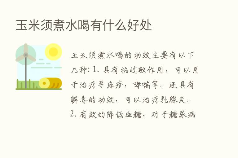 玉米须煮水喝有什么好处