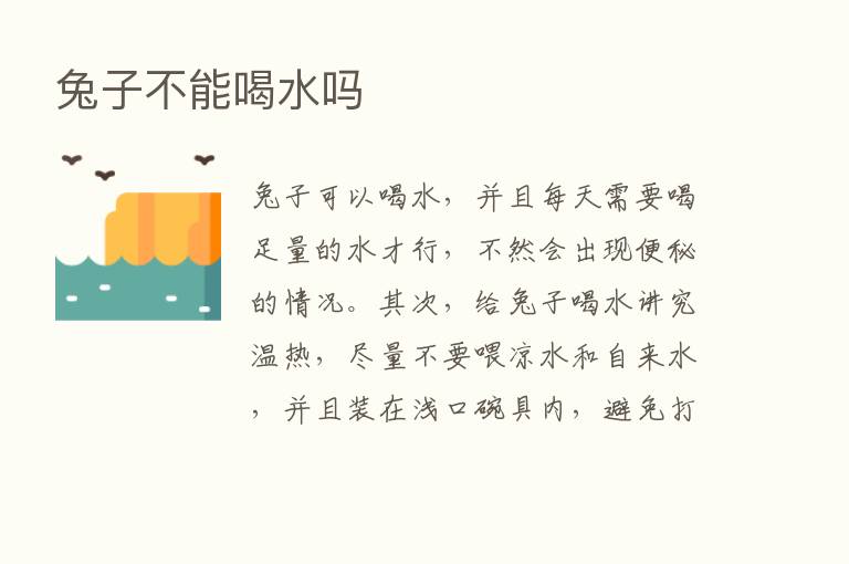 兔子不能喝水吗