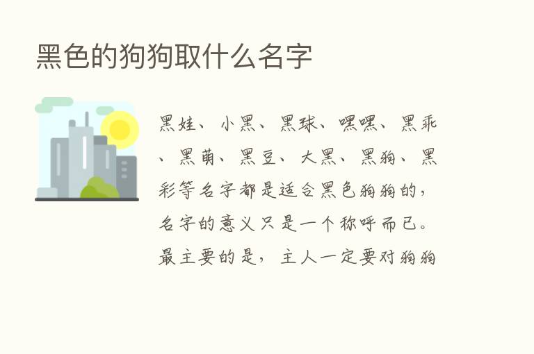 黑色的狗狗取什么名字