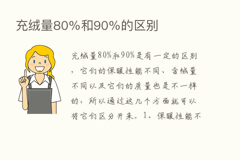 充绒量80％和90％的区别