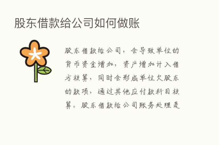 股东借款给公司如何做账