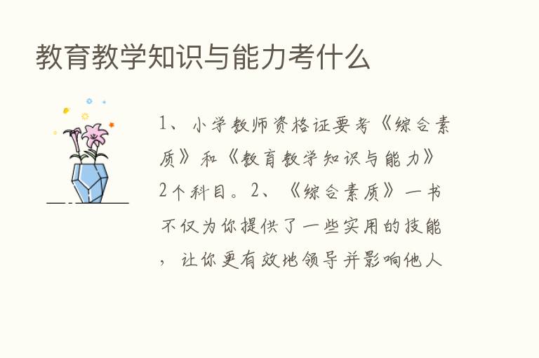 教育教学知识与能力考什么