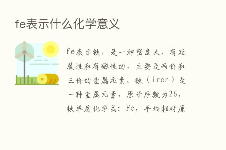 fe表示什么化学意义