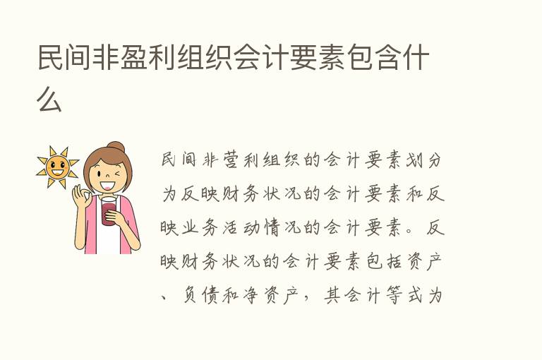 民间非盈利组织会计要素包含什么