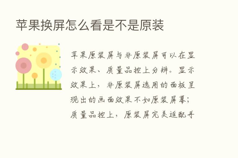 苹果换屏怎么看是不是原装