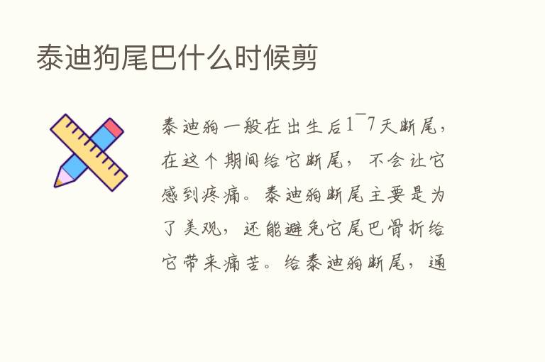 泰迪狗尾巴什么时候剪