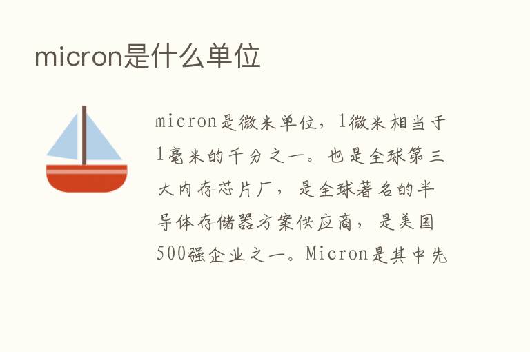 micron是什么单位