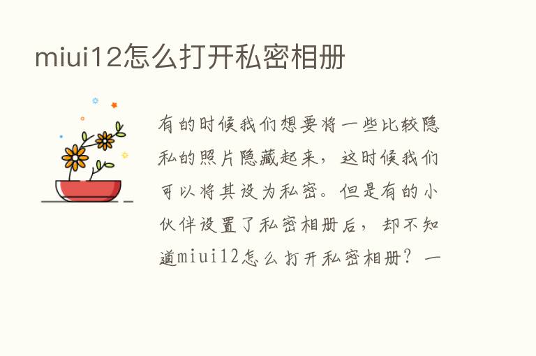 miui12怎么打开私密相册