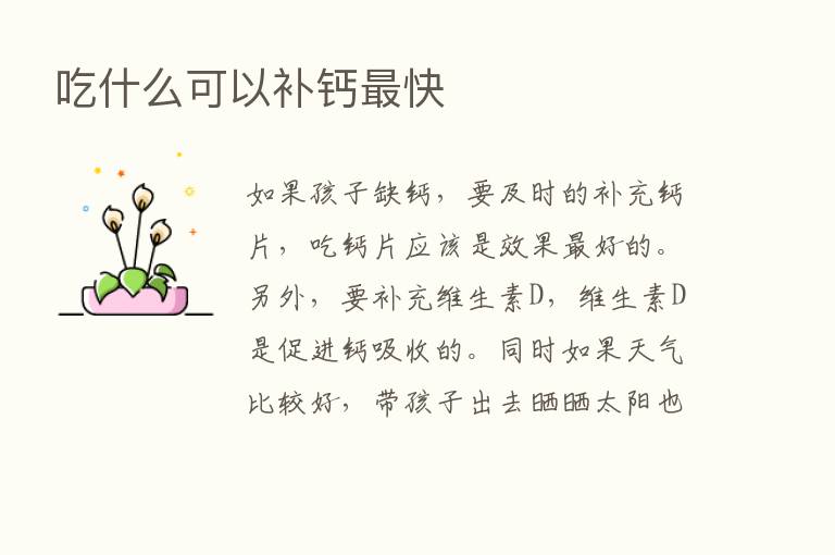 吃什么可以补钙   快