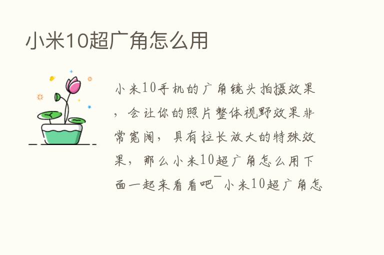 小米10超广角怎么用