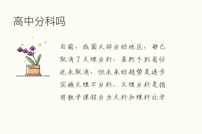 高中分科吗