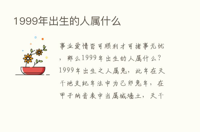 1999年出生的人属什么