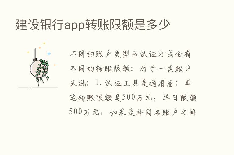 建设银行app转账限额是多少